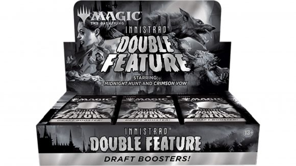 Magic the Gathering Mark Rosewater Innistrad Double Feature: The Innistrad Double Feature product boxes and card packs.
