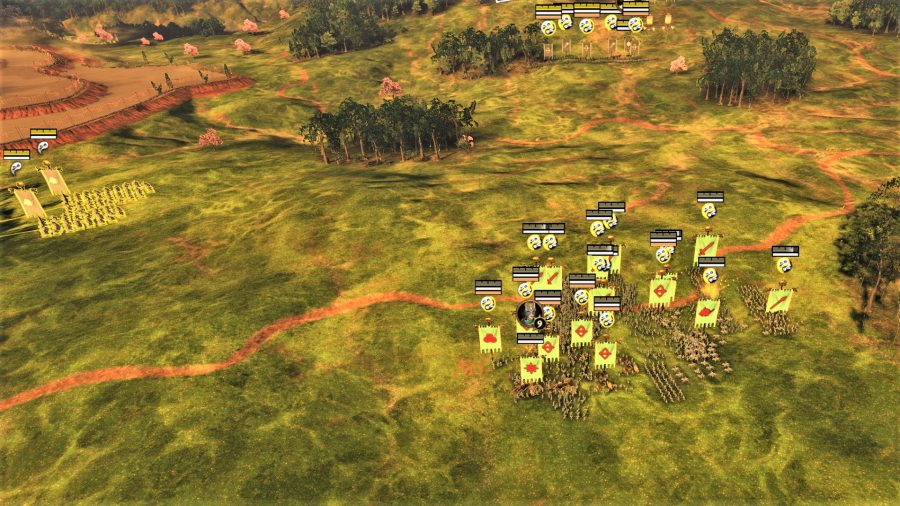 Total War Warhammer 3 review - reviewer's PC screenshot showing an AI army making random chaotic movements in its formation