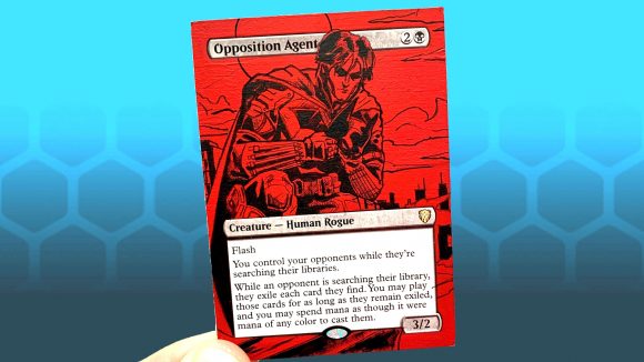 Magic: The Gathering Opposition Agent Batman Custom card on blue background