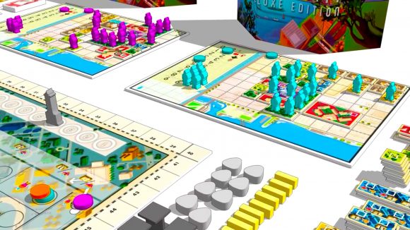 Small City Deluxe Edition Kickstarter - board and meeples