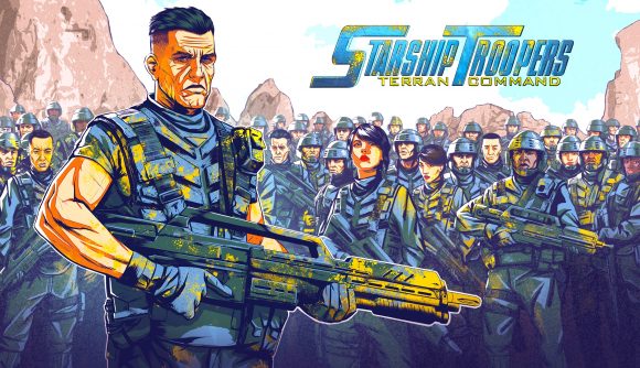 Starship Troopers Terran Command delayed - soldiers illustration and logo