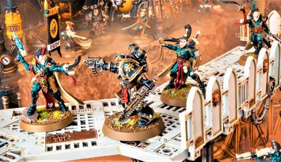 Games Workshop jobs miniatures painter - Warhammer Community photo of new Eldar and Chaos Space Marines models for Kill Team