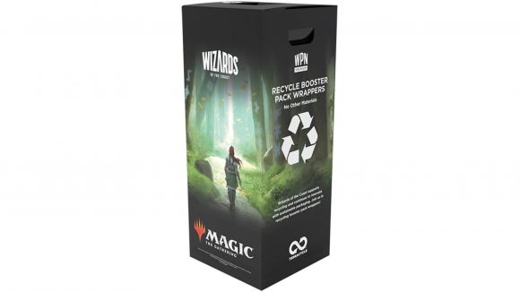 Magic: The Gathering MTG booster pack recycling - official WPN photo of the new recycling bin