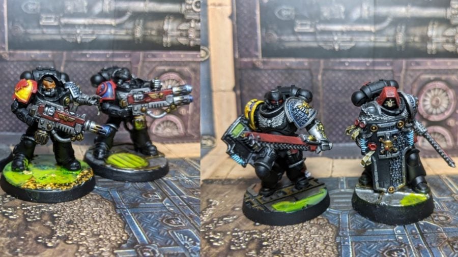 Warhammer 40k Deathwatch army guide - author photo showing two Deathwatch Kill Teams made up of different types of Primaris Space Marines