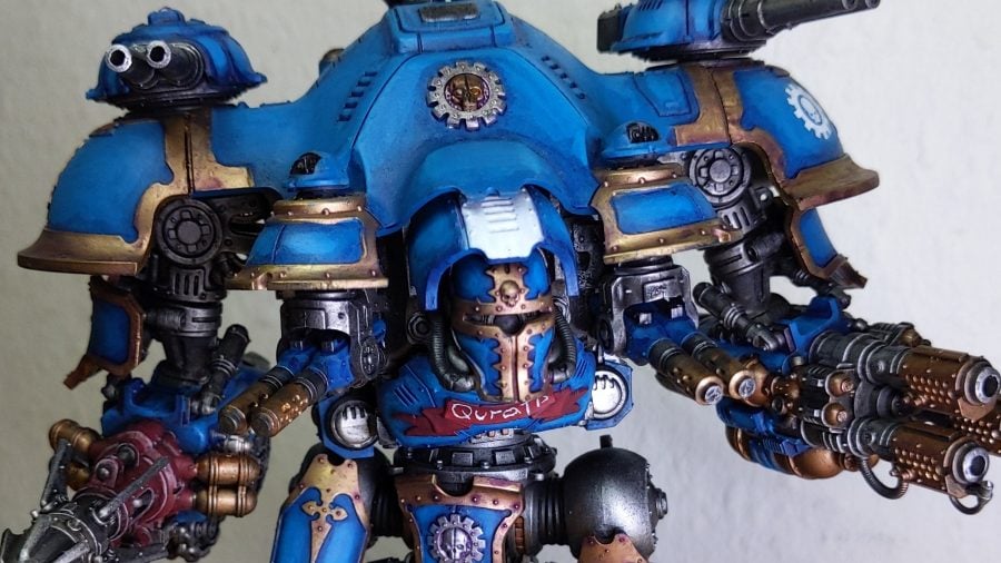 Warhammer 40k Imperial Knights army guide - author image showing a Knight Valiant model painted blue