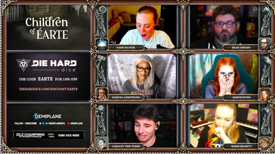DnD Children of Earte episode six screengrab - cast look shocked and worried