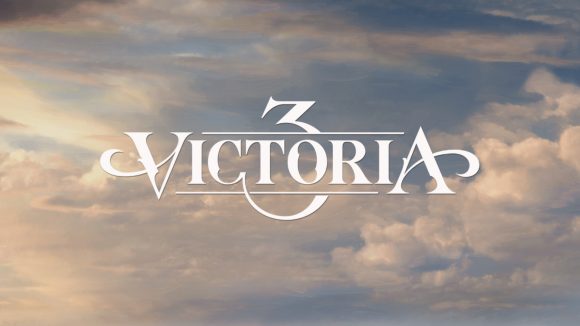 Victoria 3 dev diary opium wars - Paradox reveal artwork for Victoria 3 showing the game logo in a cloudy sky