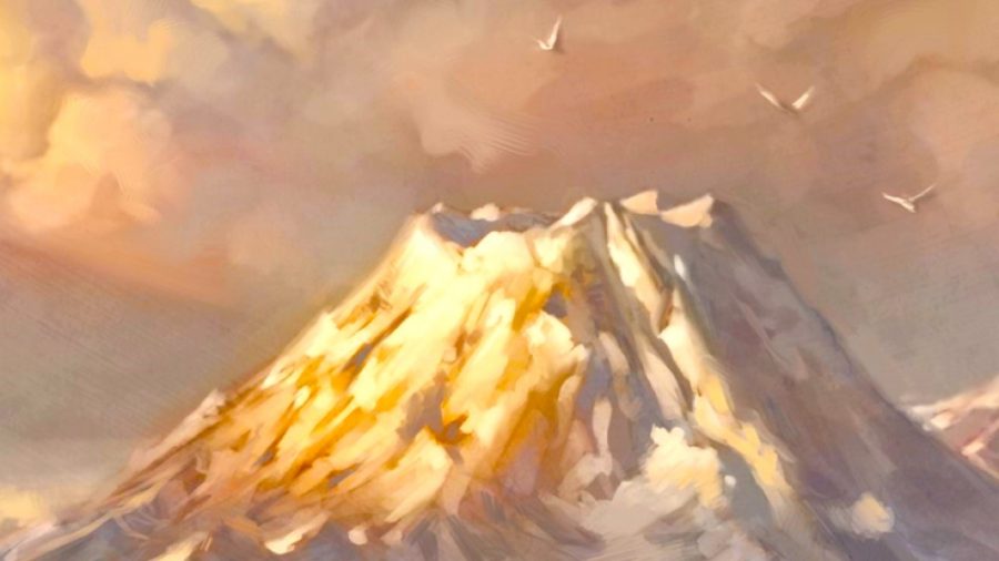 DnD Children of Earte - illustration of a mountain peak