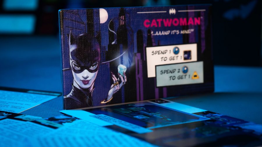 Batman: Everybody Lies board game review - Portal Games publisher image showing one of the board game's Catwoman cards