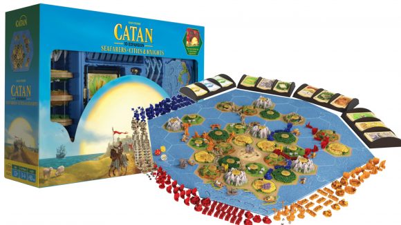 Catan 3D seafarers and cities and knights - box and board