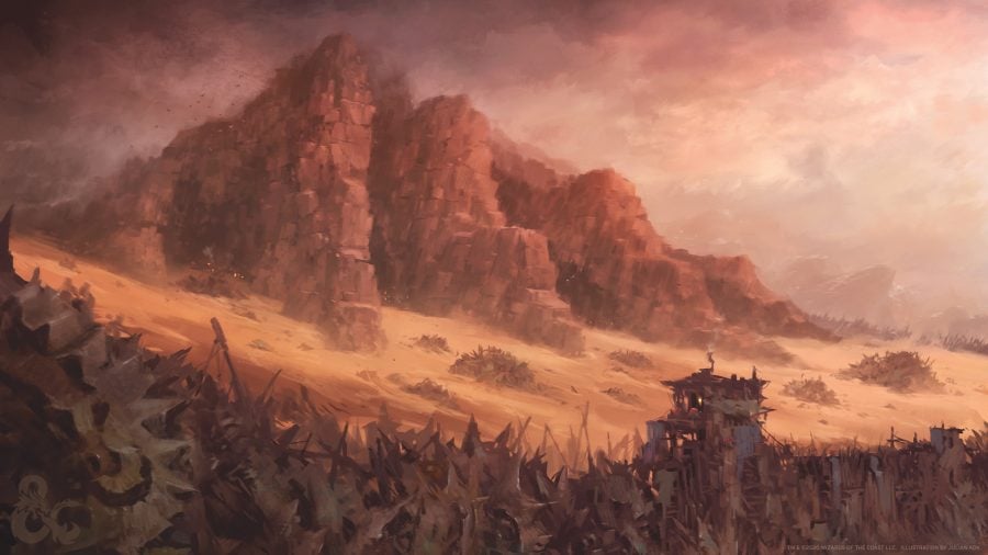 Dnd Greyhawk: artwork of a desolate desert