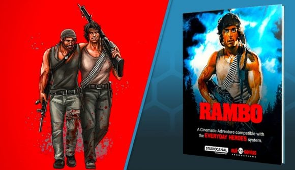 Everyday Heroes RPG, Cinematic Adventures - Rambo book and soldiers illustration