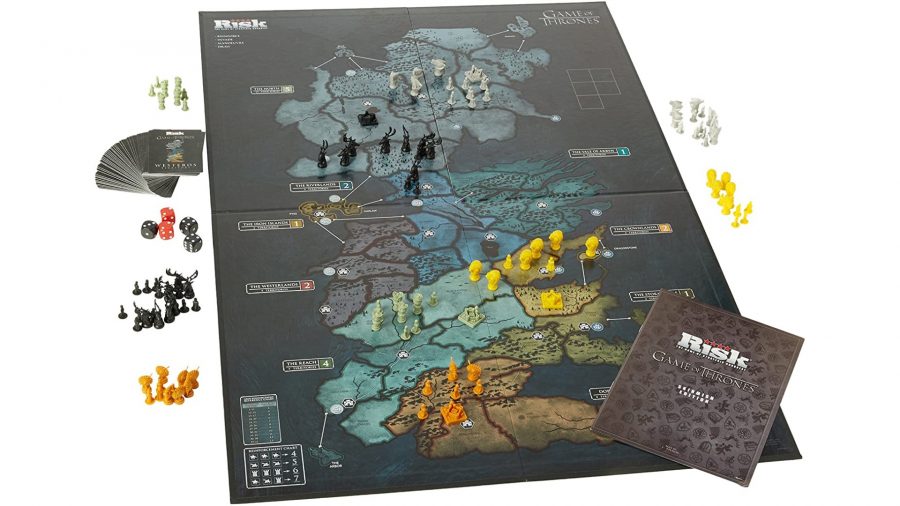Game of Thrones board games - the Risk: Game of Thrones board showing a map of Westeros.