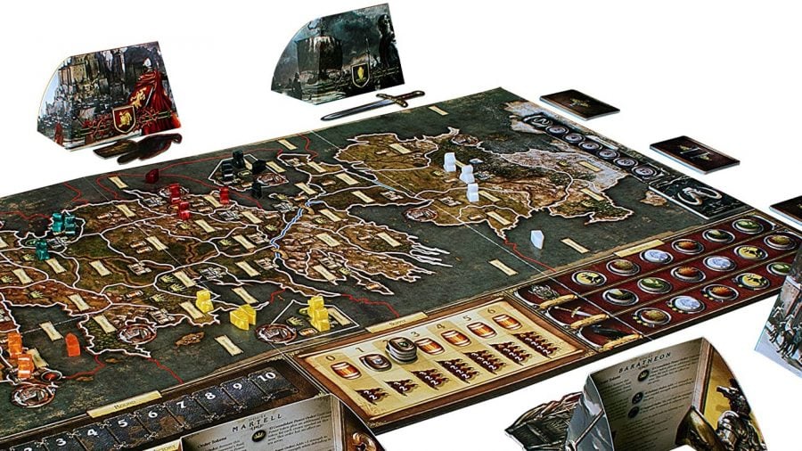 Game of Thrones board games: An image of the board in A Game of Thrones: The Board Game