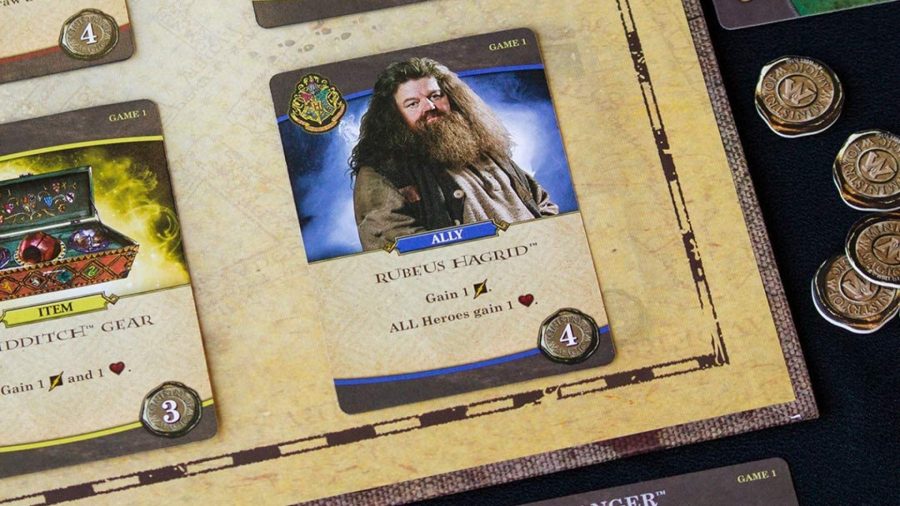 Harry Potter board games: an image of cards from the harry potter board game Hogwarts Battle