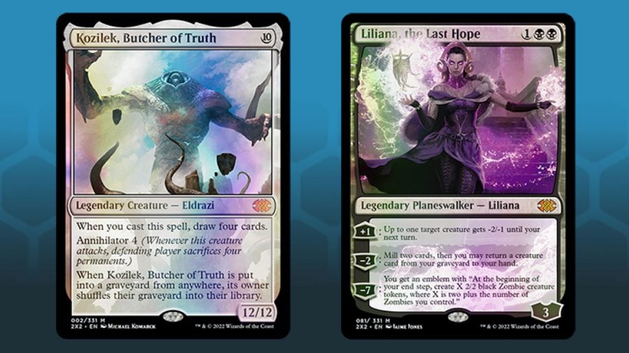 Magic The Gathering Double Masters 2022 release date cards Kozilek Butcher of Truth and Liliana the Last Hope