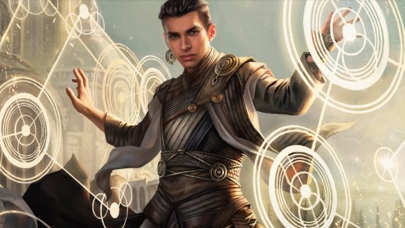 Magic the Gathering Mark Rosewater Complicated: The planeswalker Teyo creating magical shields.