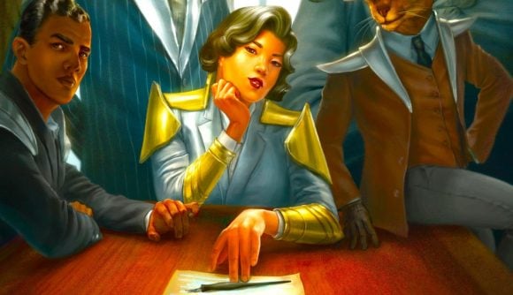 D&D Wizards of the Coast investment not enough - a business woman slides a pen and contract across a table towards the viewer