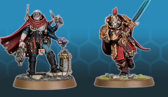 Warhammer 40k Shadow Throne character separate release - Warhammer Community photos of the painted models for the Adeptus Custodes Blade Champion and Genestealer Cults Reductus Saboteur