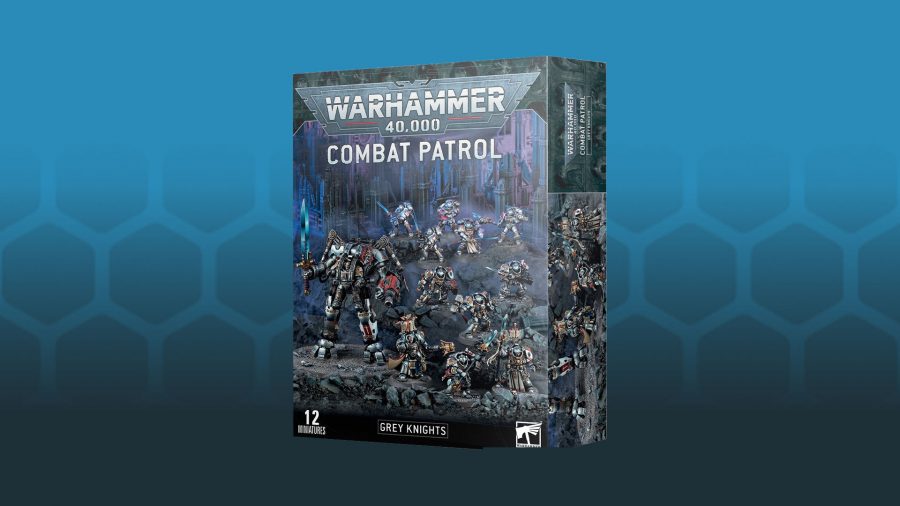 Warhammer 40k Grey Knights guide - Warhammer Community photo showing the cover art for the Grey Knights Combat Patrol box
