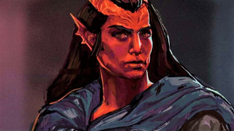 DnD Tiefling 5e - a red-skinned tiefling