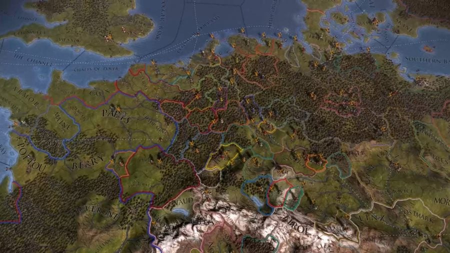 Europa Universalis 4 DLC a screenshot of the EU IV map.