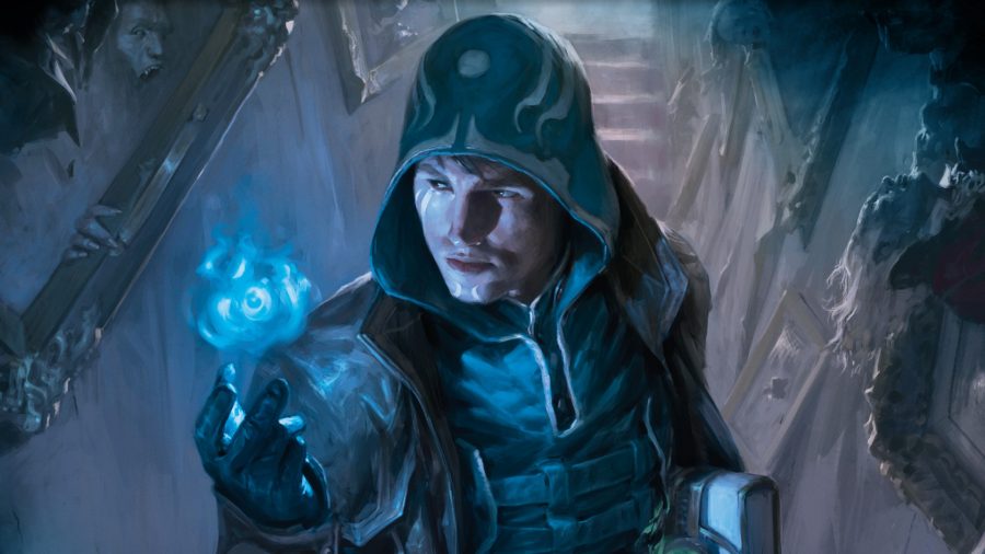 Magic The Gathering Jace Beleren: The planeswalker Jace perfoming mental magic in a dusty attic.