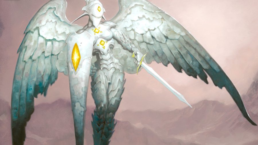 MTG angels guide - Wizards of the Coast card art for the Angel card Platinum Angel