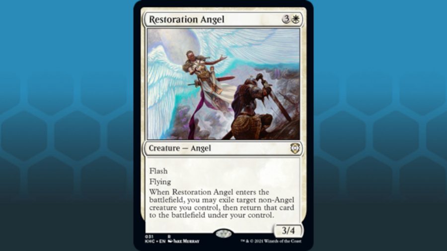 MTG angels guide - Wizards of the Coast card art for Restoration Angel