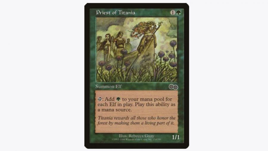 MTG Elves - Priest of Titania card