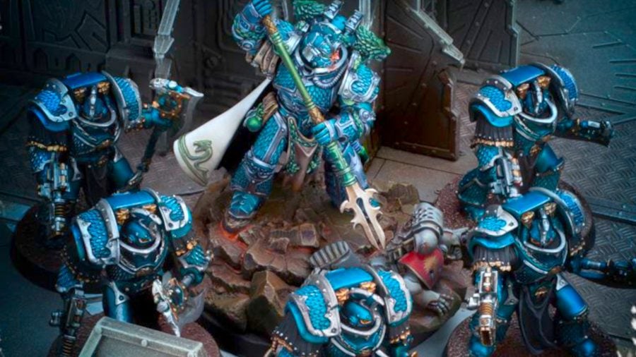 Warhammer 40k Alpharius Omegon guide - Forge World sales photo showing the models for Alpharius and the Lernean Terminators