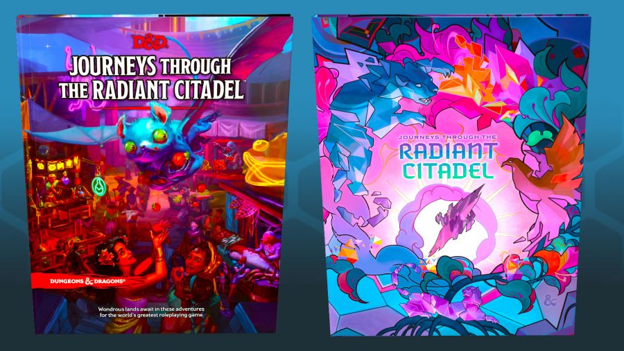 DnD Journeys Through the Radiant Citadel book cover and alternative book cover