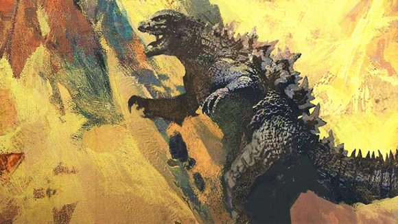DnD homebrew Godzilla - an illustration of Godzilla, a dinosaur-like giant monster, seen roaring from a side profile view