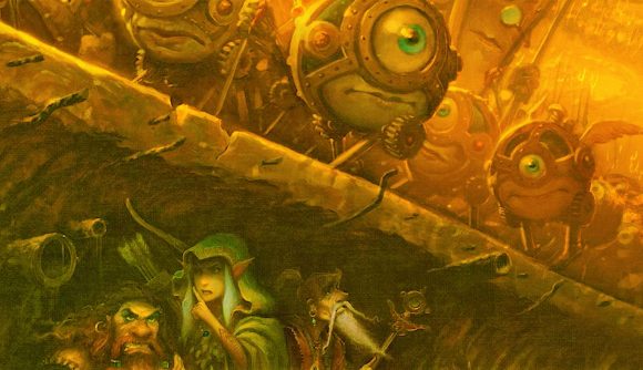DnD Unearthed Arcana Wonders of the Multiverse - a party of adventureres hide from an army of marching Modrons