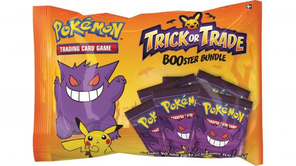 Pokemon trading card game BOOster bundle packaging, showing a group of Gengar-themed booster packs