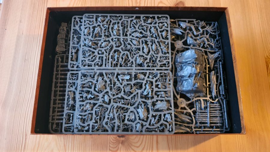 Warhammer Age of Sigmar Warcry: Heart of Ghur review - author photo showing the box contents of Heart of Ghur
