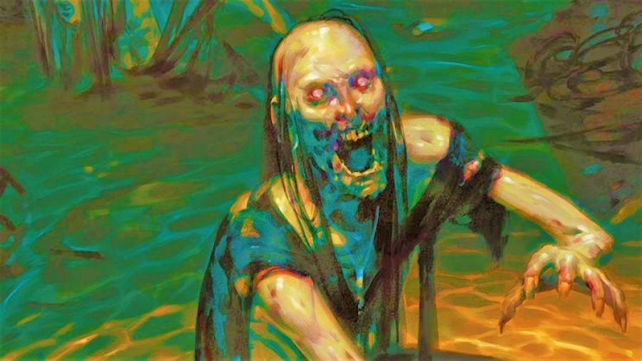 DnD zombie 5e crawling out of water